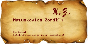 Matuskovics Zorán névjegykártya